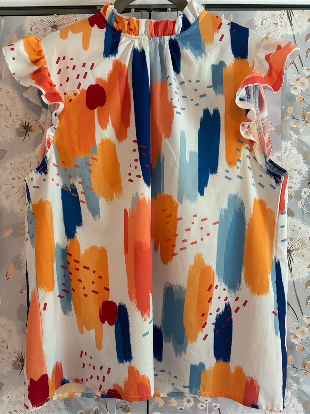 SHEIN Multicolor Watercolor Print Blouse